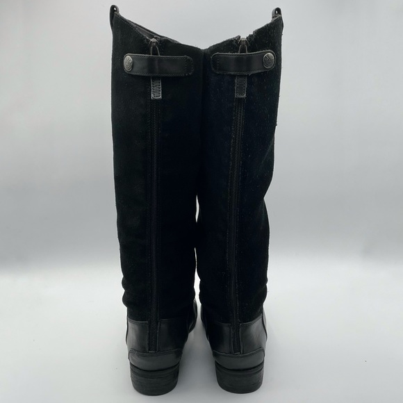 Sam Edelman Pembrooke Black Suede Leather Riding Boots Tall Knee High - Picture 5 of 15